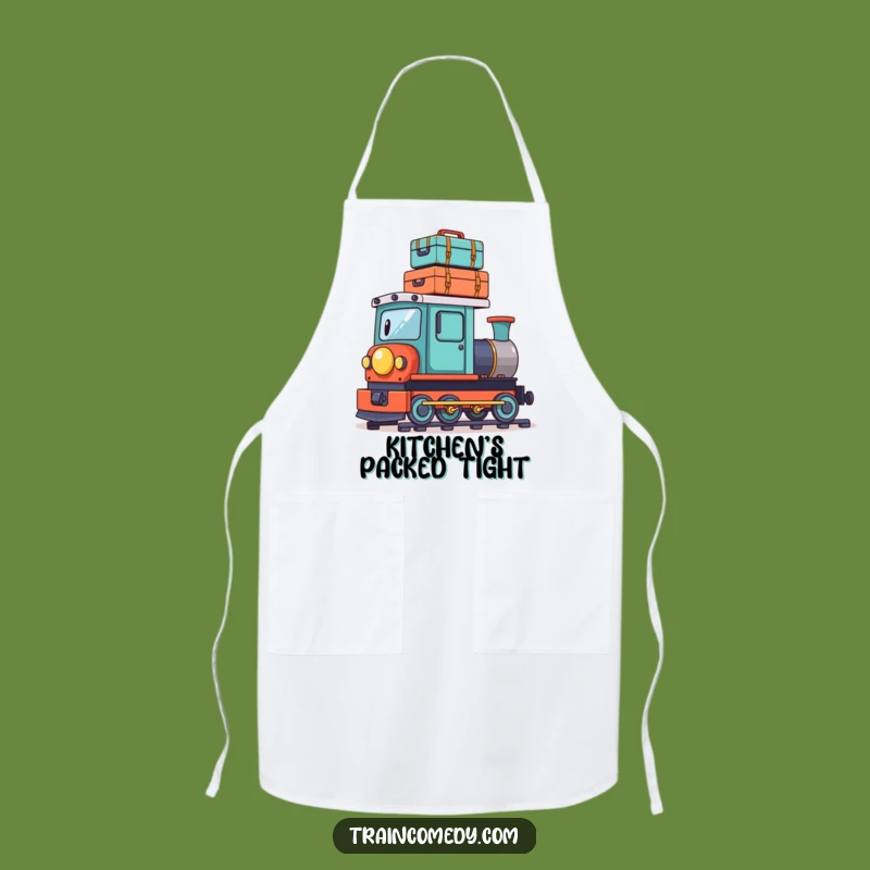 Funny Playful Train Suitcase Apron: Cook with Travel Humor, a Great Gift!