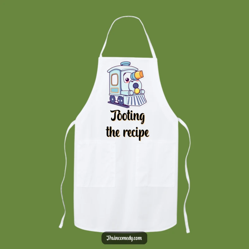 Funny Toots Train Apron - Kawaii Horn Blowing Kitchen Fun
