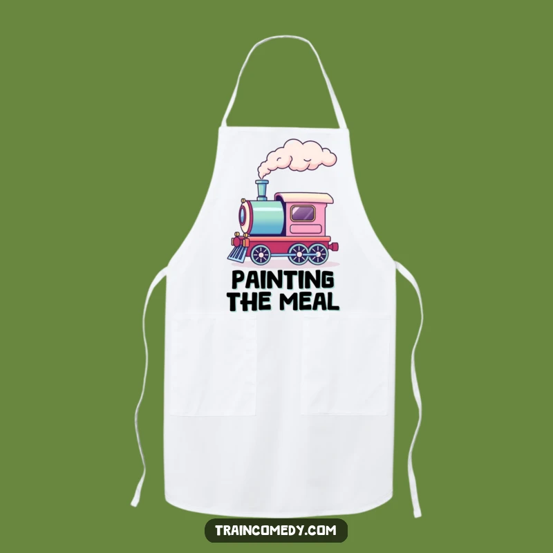 Funny Rainbow Smoke Train Apron - Cook with Color and Charm