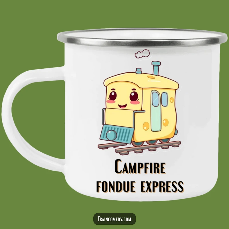 Funny Cheese Train Camping Mug Adventure-Ready Humor for Trail Mix