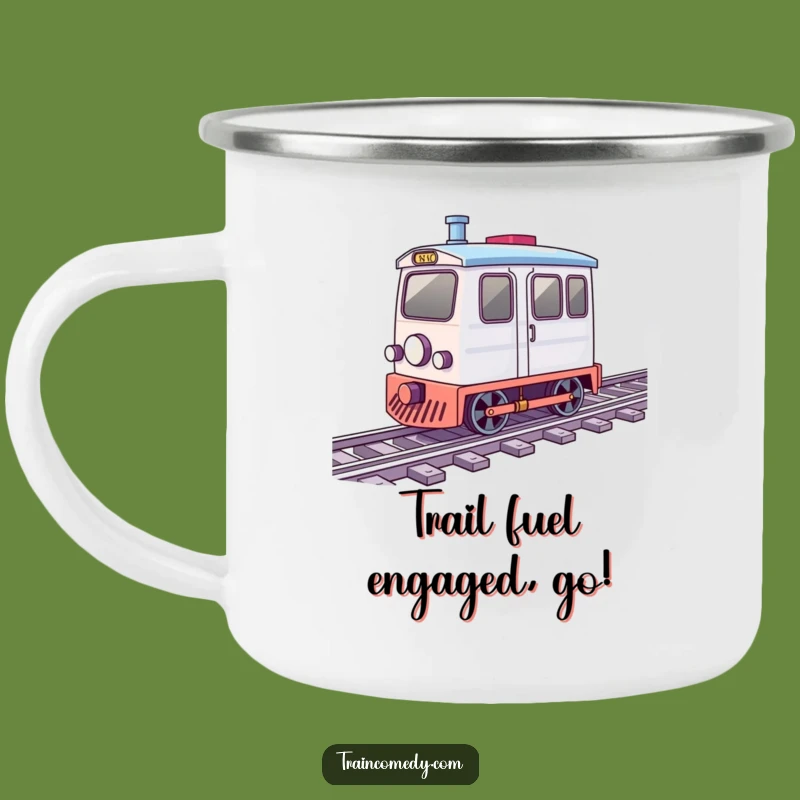 Funny Spinning Train Camping Mug: Merry Sips on the Go