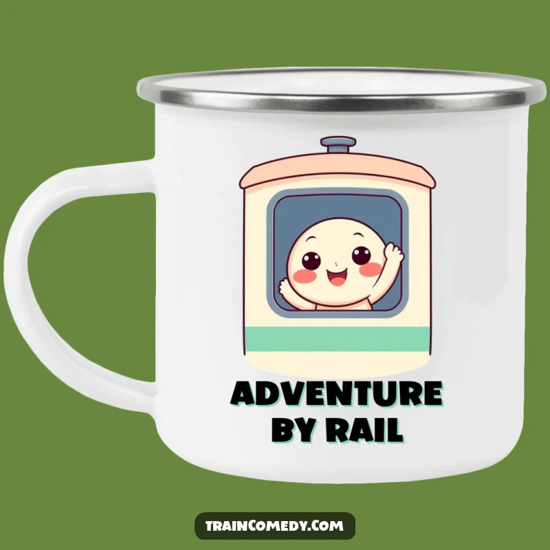Funny Train Character Camping Mug - Your Cheerful Companion for Adventure