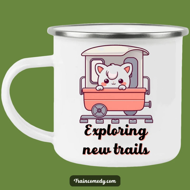 Funny Train Expedition Mug: Comical peek on the go, a perfect funny gift for adventurers.