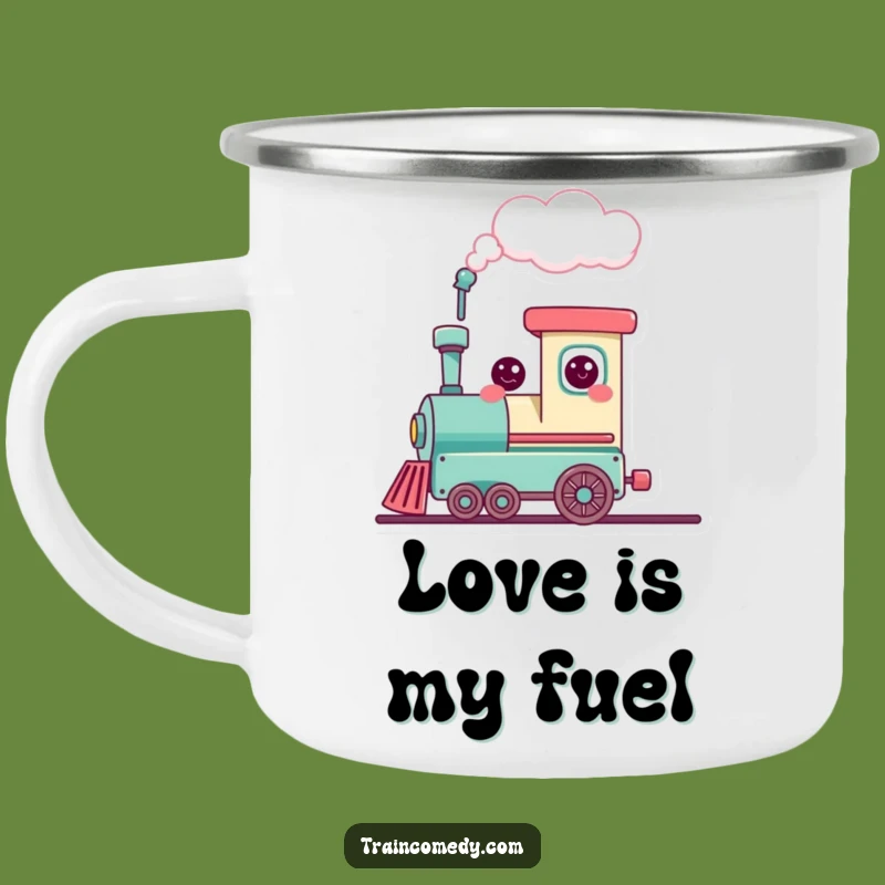 Funny Kawaii Train Heart Cloud Camping Mug - Adventure & Love on the Go!