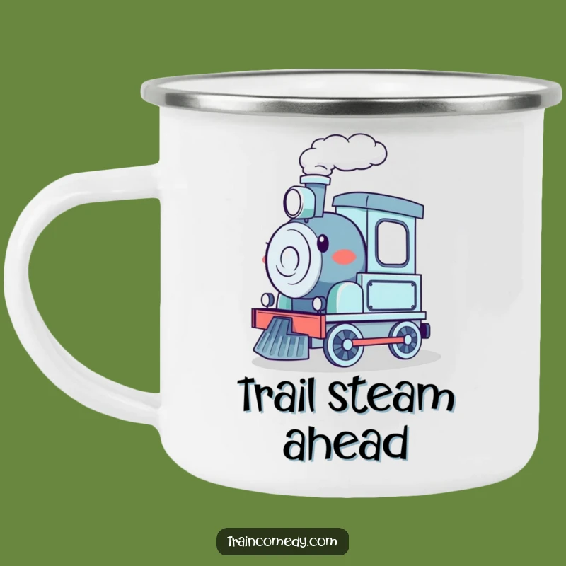 Funny Enamel Choo-Choo Train Camping Mug: Adventure Fuel for Your Travels