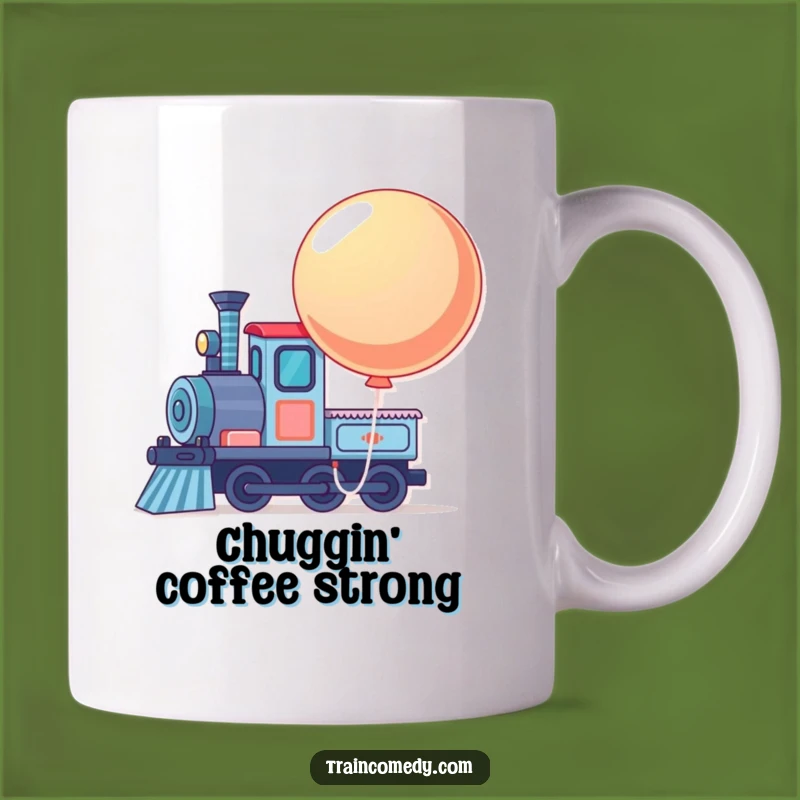 Funny Train Balloon Mug: Whimsical Journey, Perfect Gift for Train Lovers!