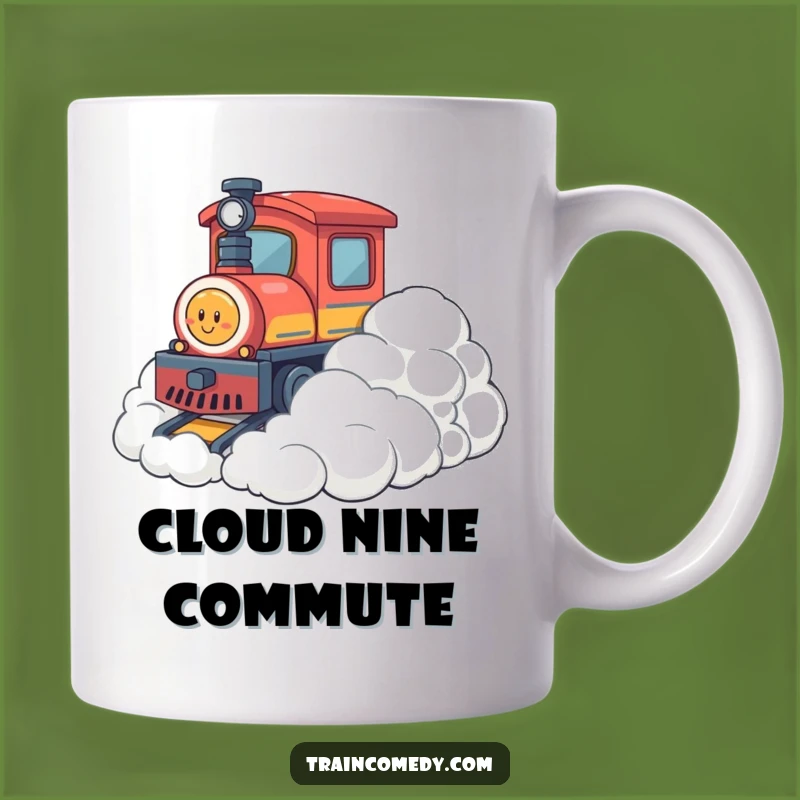 Funny Cloud Bump Train Mug: Playful Collision, Soft & Fluffy, Perfect Gift