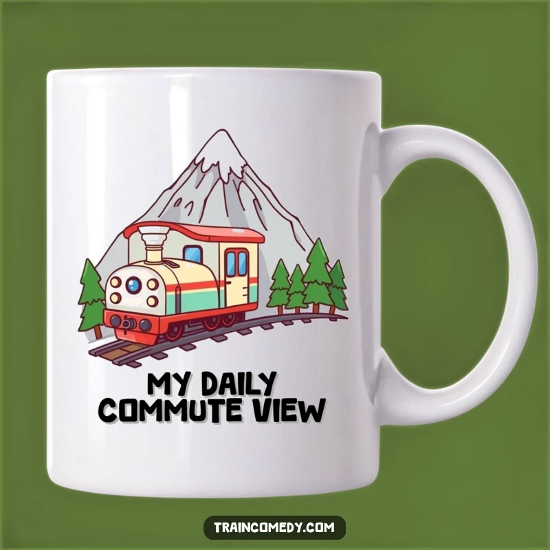 Funny Kawaii Train Mountain Peek Mug - Perfect Curious Gift for Train Lovers