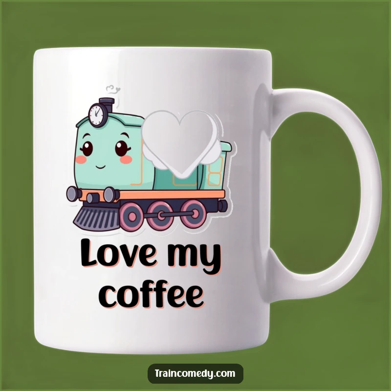 Funny Valentine Train Mug: Cute Heart Cloud Gift for Train Lovers
