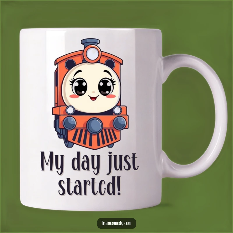 Funny Surprised Train Engine Mug: Whimsical Express Gift for Train Enthusiasts