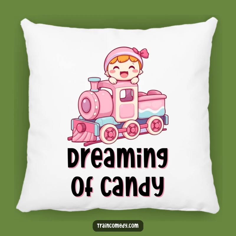 Funny Accent Pillow: Candy Train Bliss, Joyful Balance, Perfect Funny Gift