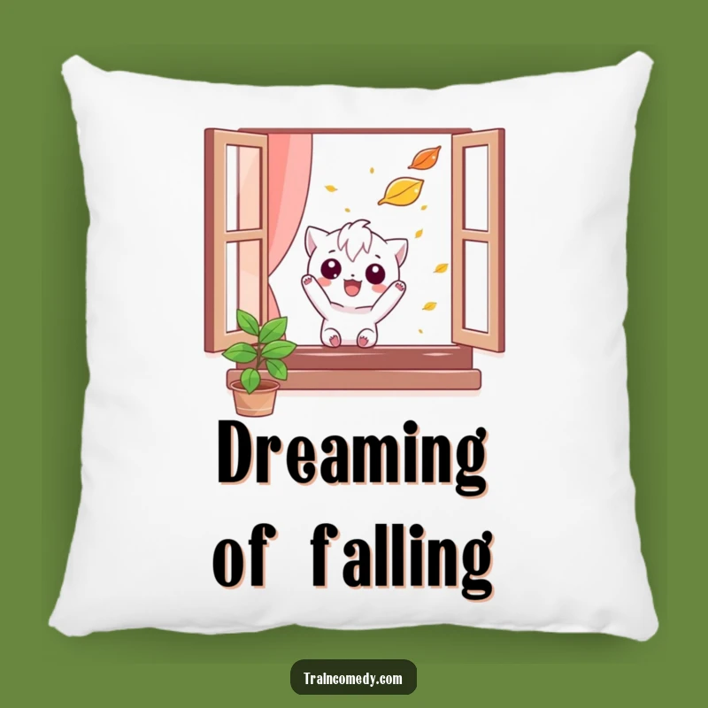 Funny Autumn Comfort Pillow: Playful pursuit for cozy moments, a cozy and funny gift.