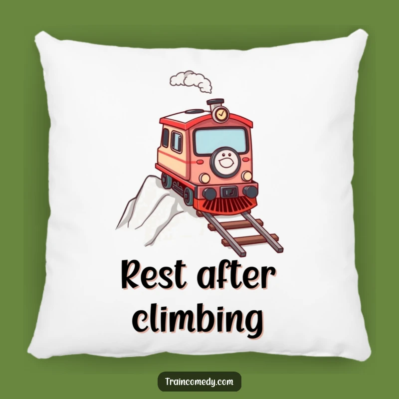 Funny Determined Train Pillow: Cozy Comfort and Motivational Accent Gift