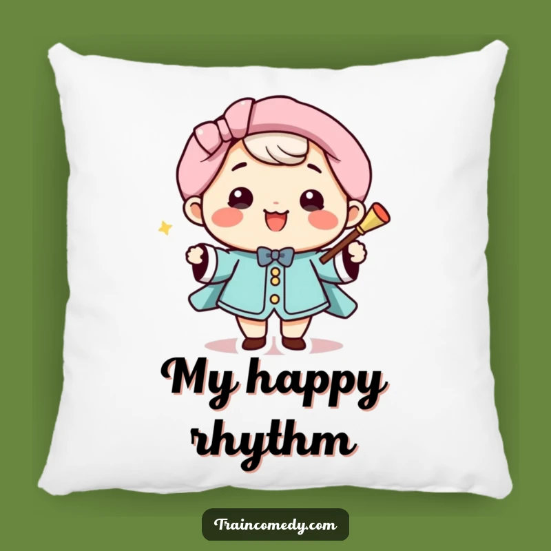 Funny Kawaii Conductor Pillow: Soft smiling character cushion, a perfect funny gift for comfort.