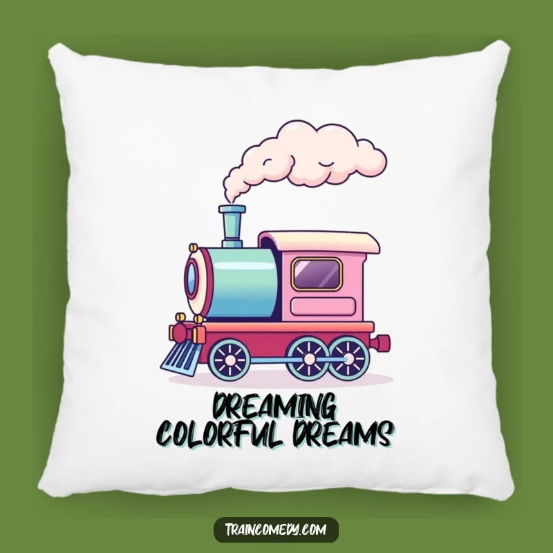 Funny Rainbow Smoke Train Pillow - Cozy Comfort with a Magical Touch
