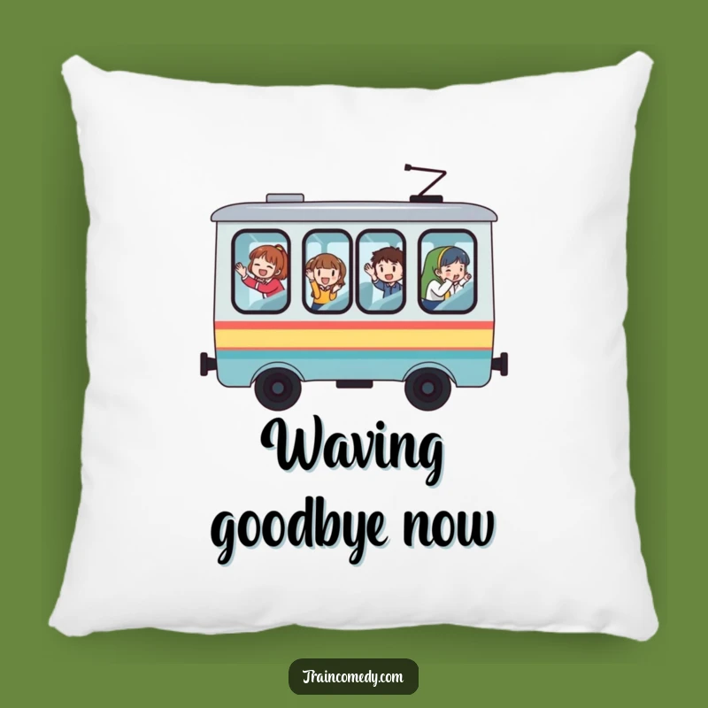 Funny Whimsical Train Pillow, Soft Windows, Waving Passengers - Cuddle Up with Fun!