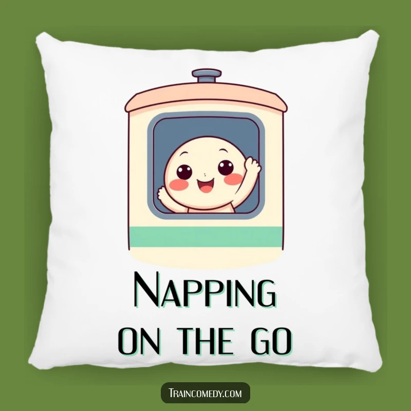 Funny Train Window Pillow - Cozy Comfort with a Cheerful Hello