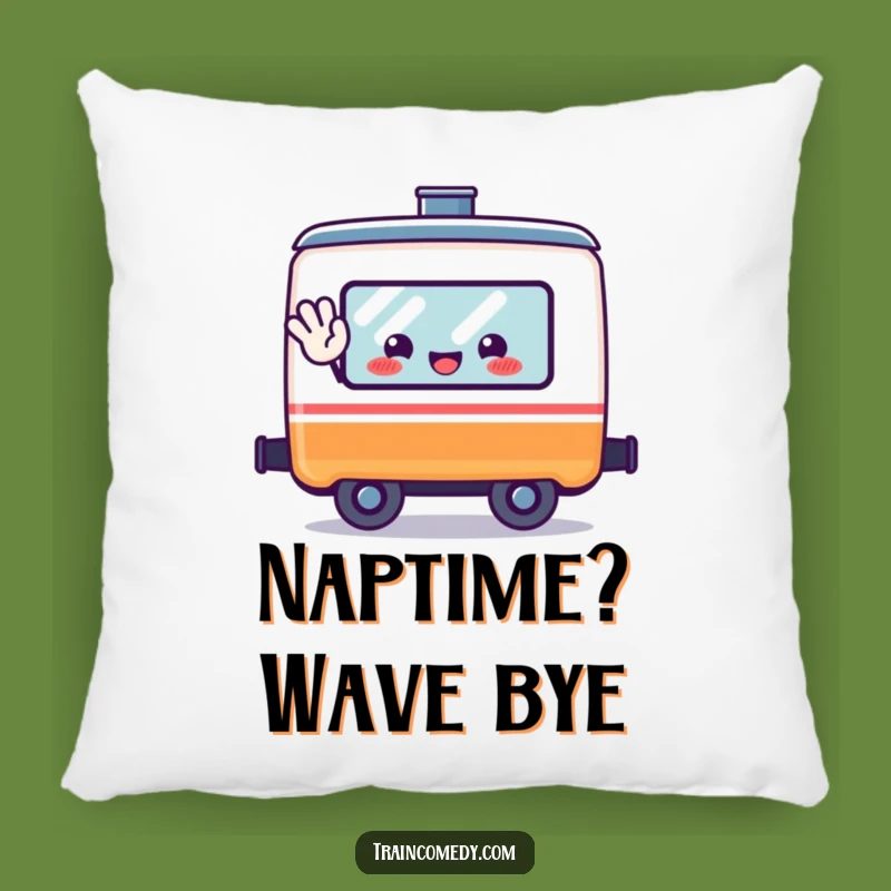 Funny Happy Train Car Pillow - Kawaii Waving Comfort Friend