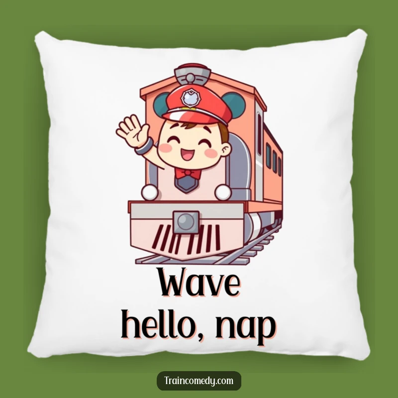 Funny Cheerful Conductor Pillow: Cozy Fun with a Waving Train Buddy, a Perfect Gift!