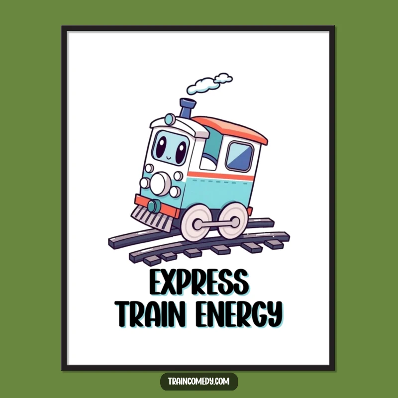 Funny Kawaii Train Cartwheel Digital Print - Instant Download for Energetic Walls!