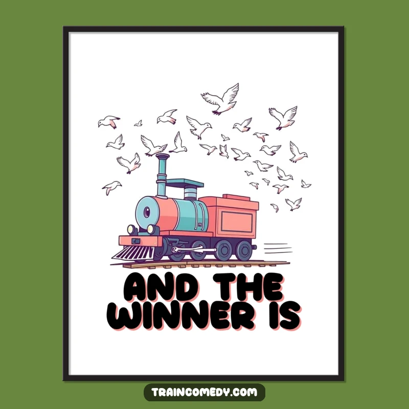 Funny Racing Train Digital Art - Dynamic Locomotive Wall Decor Gift