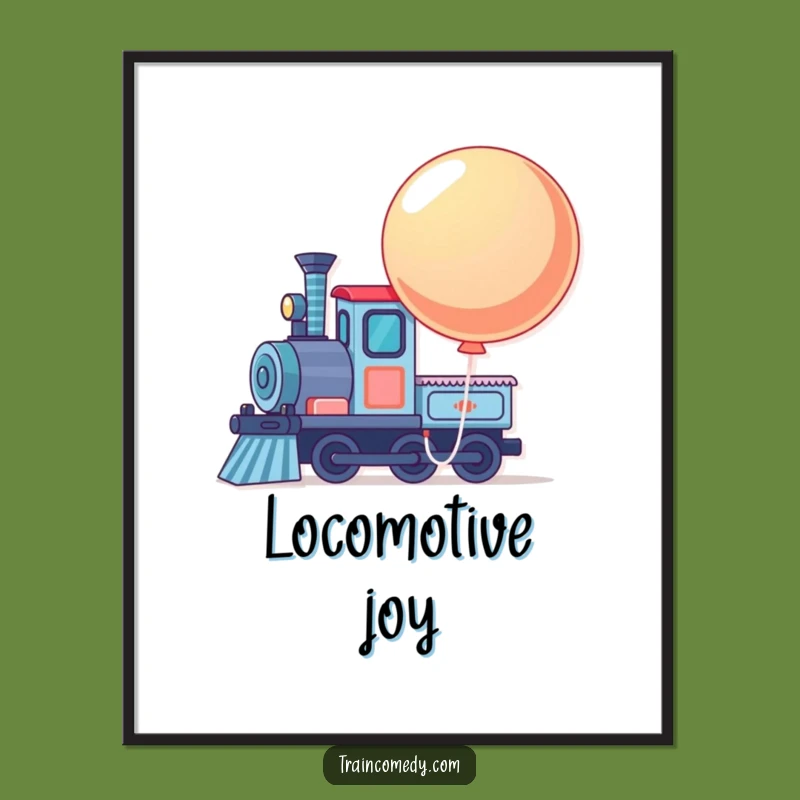 Funny Train Balloon Digital Print: Instant Whimsical Art for Your Walls!