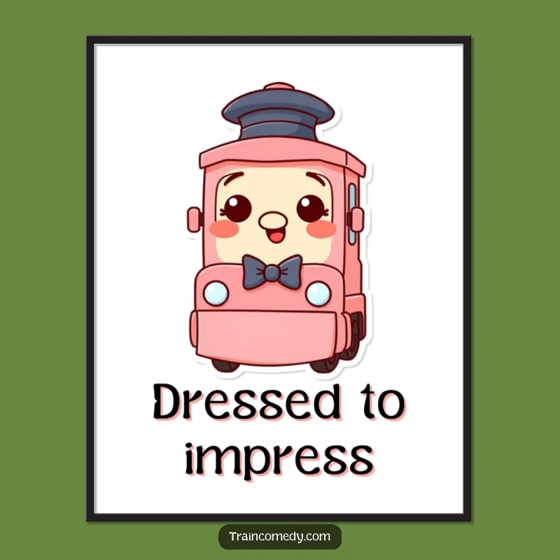 Funny Train Digital Print - Instant Dapper Decor & Hilarious Style!
