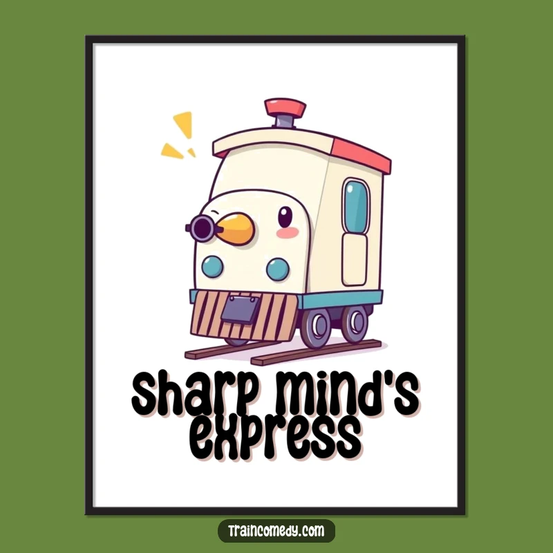 Funny Pencil Train Whistle Digital Art Print Instant Creative Decor