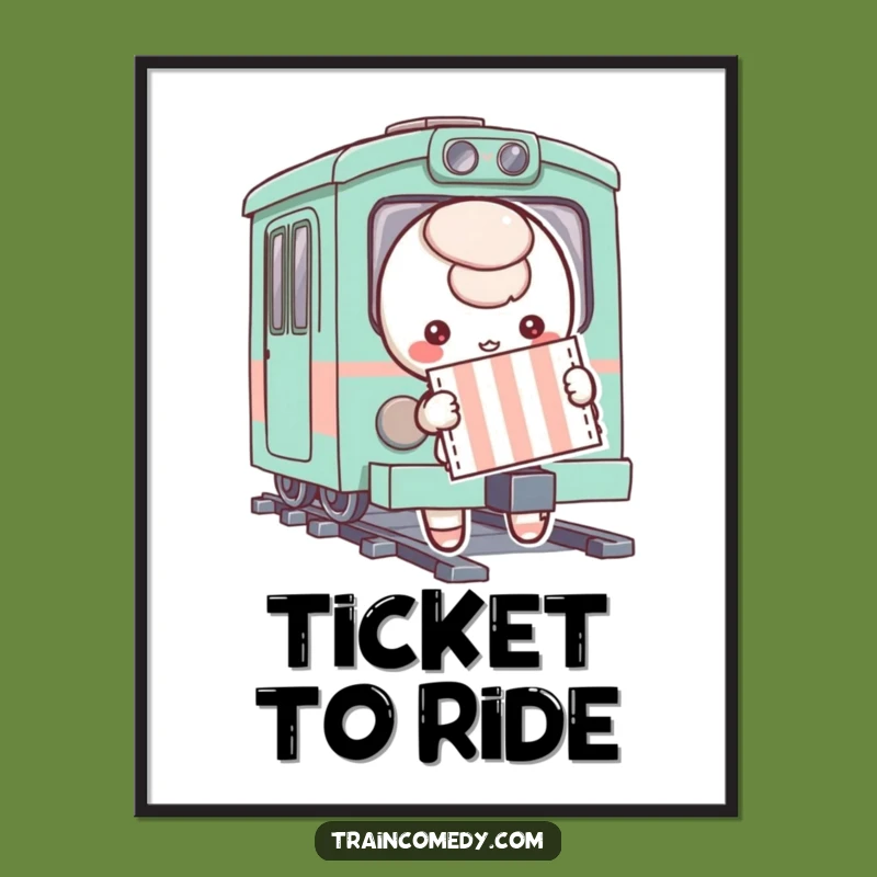 Funny Ticket Character Digital Art Print - Instant Whimsy for Your Walls