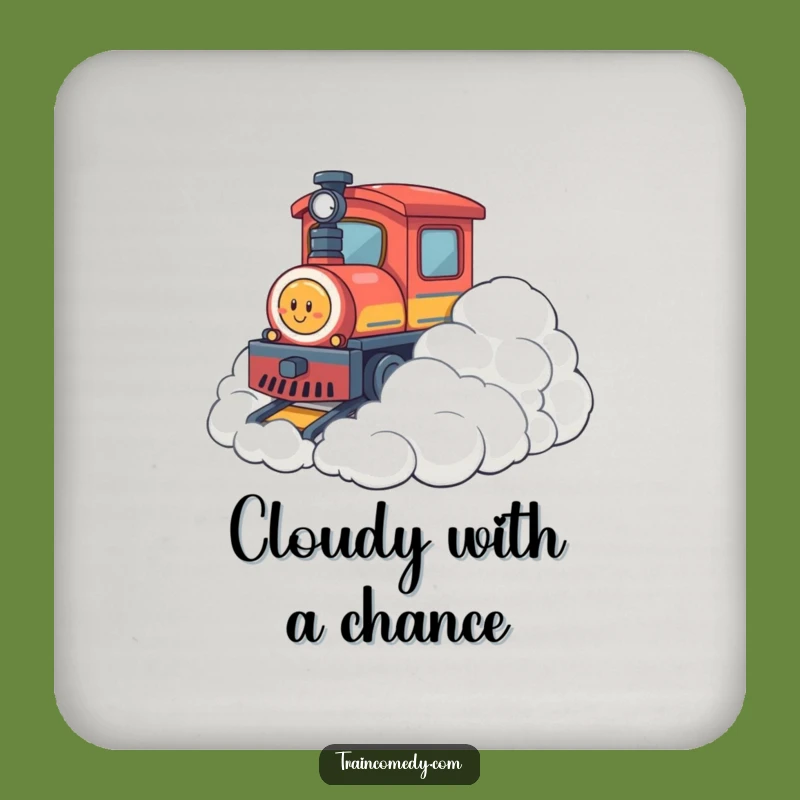 Funny Cloud Bump Train Coaster Set: Protect Surfaces, Soft Design, Gift