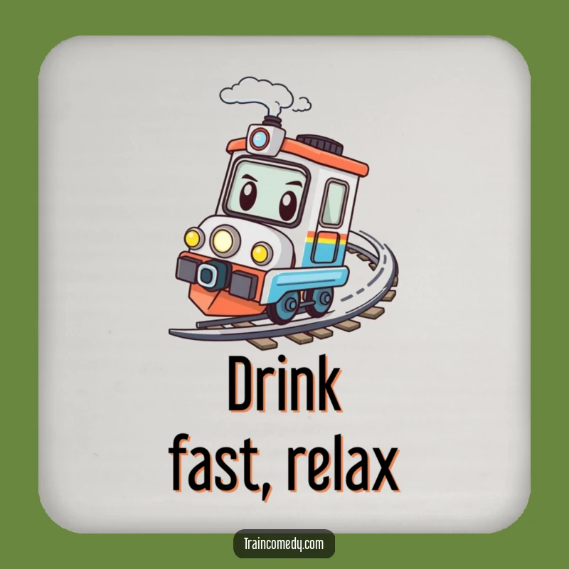 Funny Speeding Train Coaster - Kawaii Determined Drink Protector