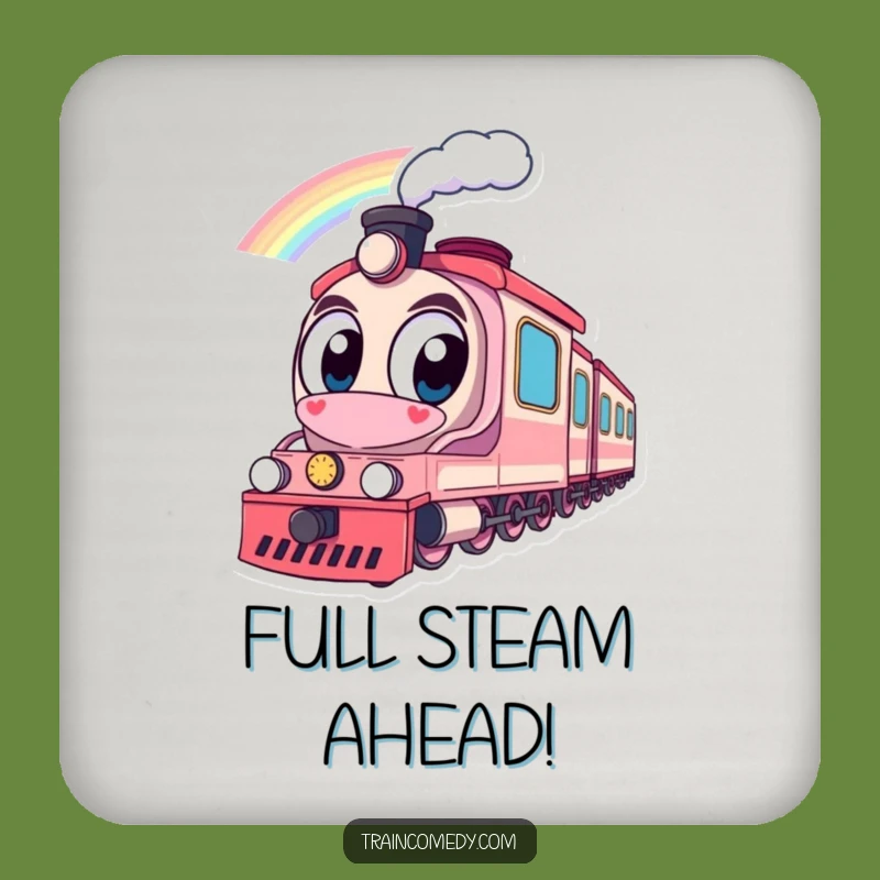 Funny Train Rainbow Coaster Set: Protect Surfaces, Bright Design, Unique Gift