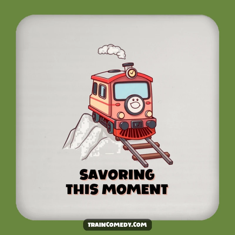 Funny Determined Train Coasters: Protect Surfaces with Motivational Charm Gift