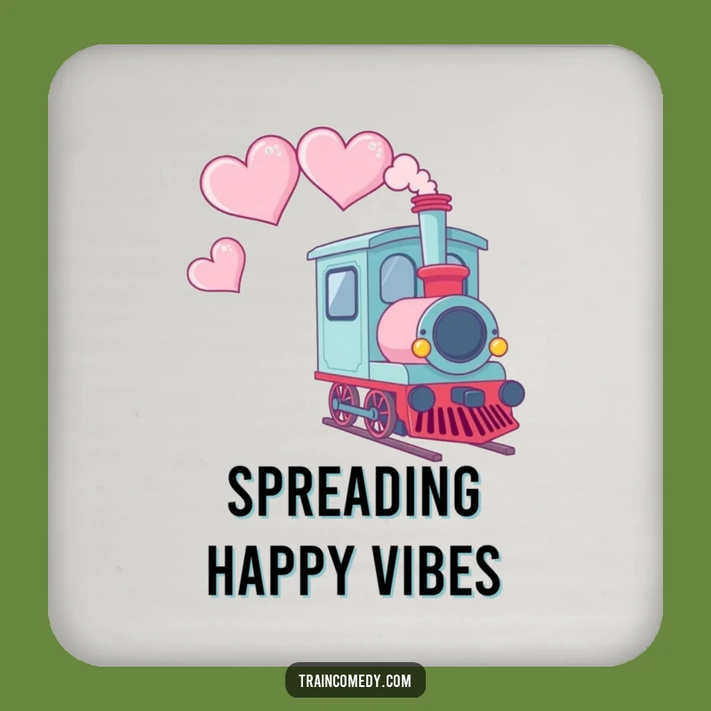 Funny Kawaii Train Heart Smoke Coaster Set: Protect Surfaces With Love, Perfect Funny Gift