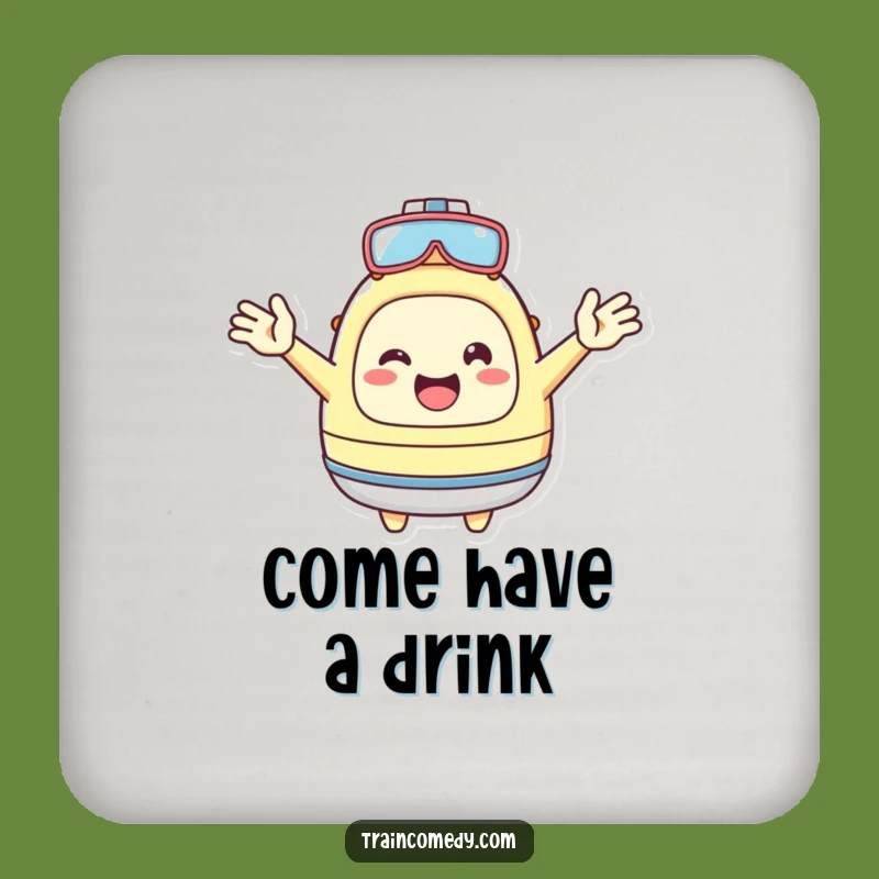 Funny Kawaii Welcome Coaster: Cheerful character drink protector, a perfect funny gift.