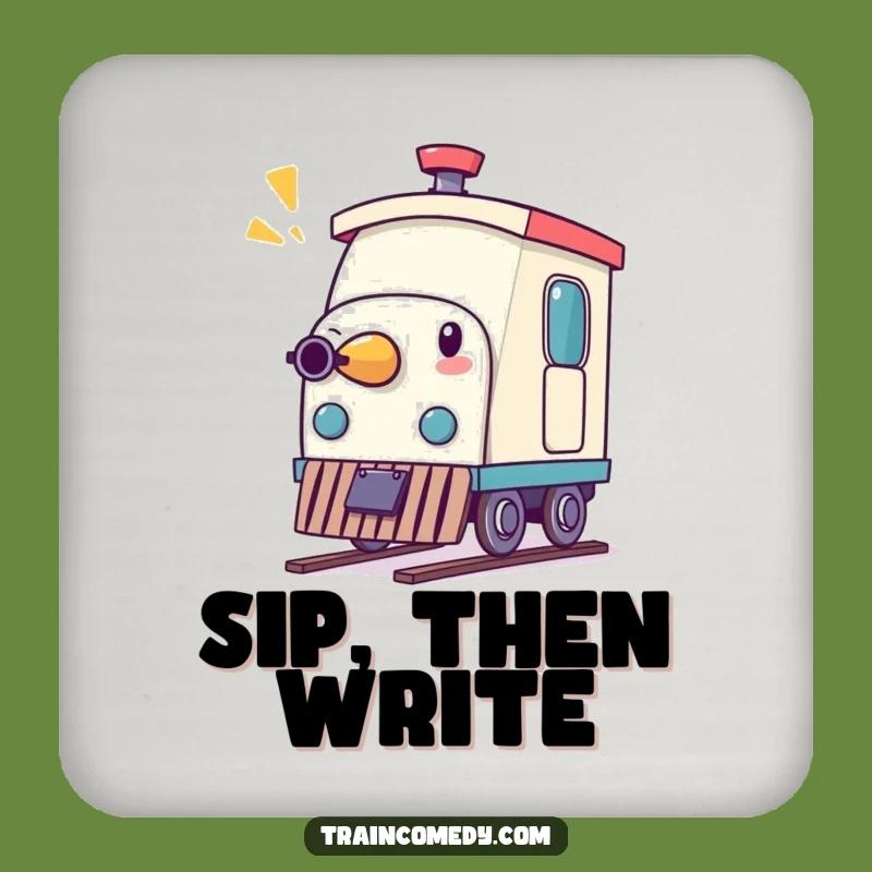 Funny Pencil Train Whistle Drink Coaster Protect Surfaces with Creative Fun