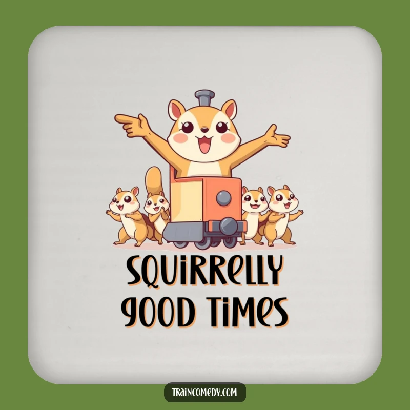 Funny Flying Squirrel Train Coaster Set: Protect Surfaces, Wild Decor, Gift