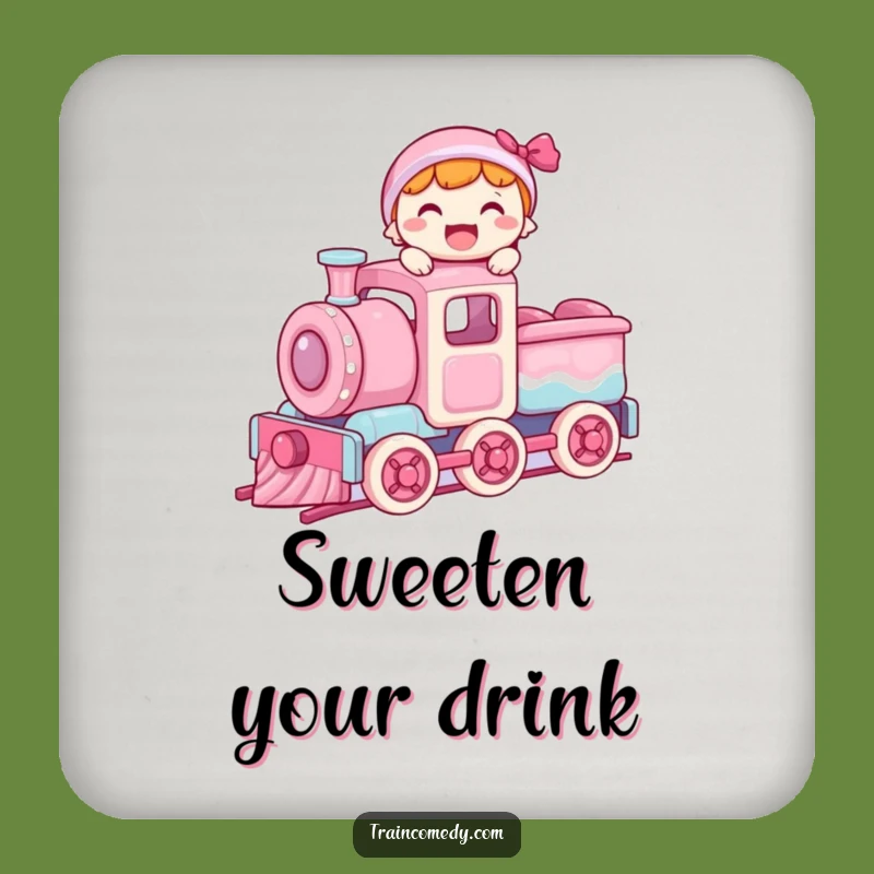 Funny Coaster Set: Candy Train Fun, Joyful Balance, Perfect Funny Gift