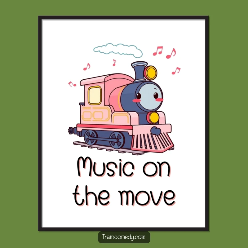 Funny Cheerful Train Whistle Poster - Hilarious Musical Art Print Gift