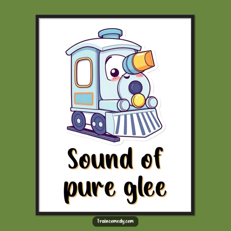 Funny Toots Train Poster - Kawaii Horn Blowing Art Print
