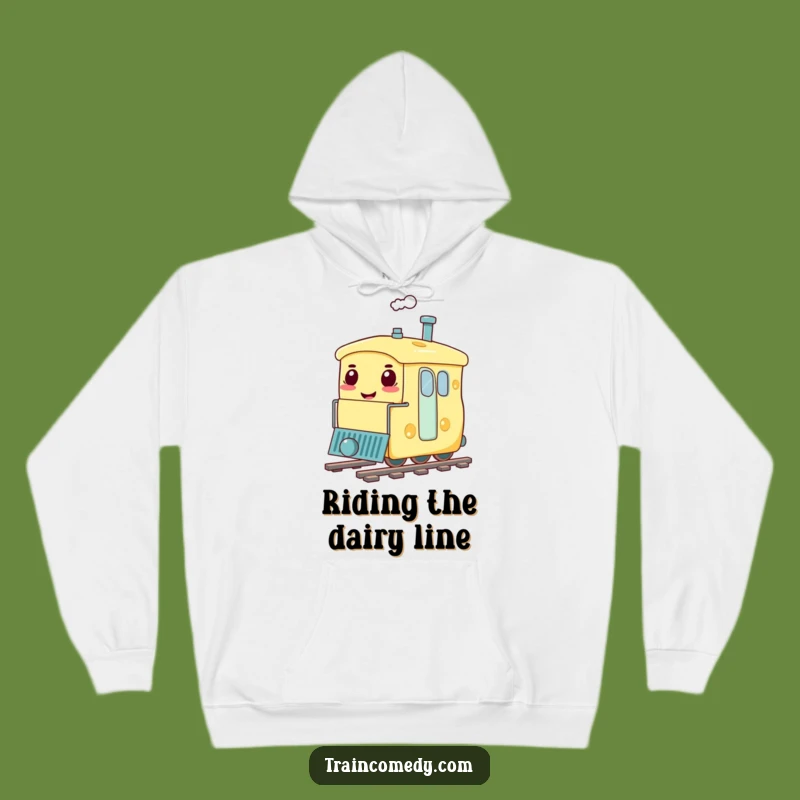 Funny Cheese Train Hoodie Cozy Comfort with a Cheesy Adventure