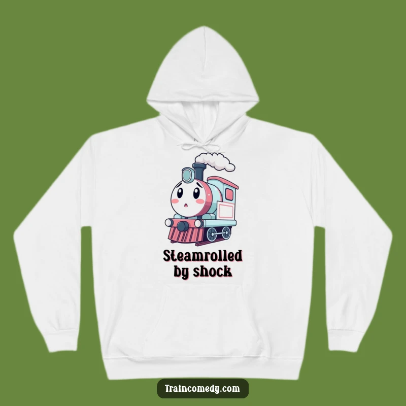 Funny Surprised Train Hoodie - Kawaii Engine Cozy Steam Wear