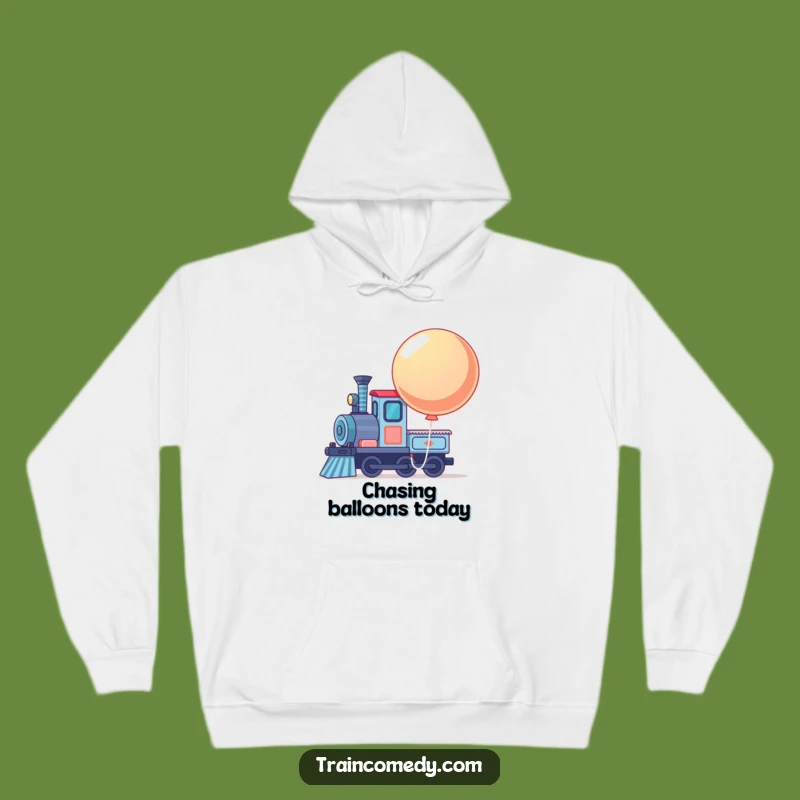 Funny Train Balloon Hoodie: Cozy Up with This Whimsical Ride!