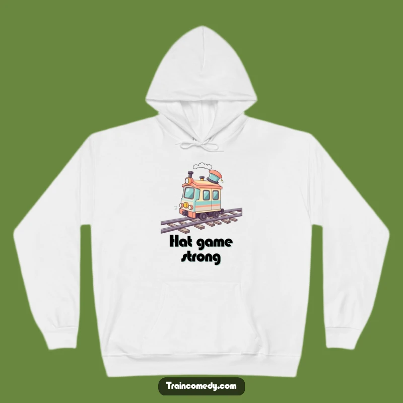 Funny Jaunty Train Hat Hoodie - Cozy and Chic Train Enthusiast Gear
