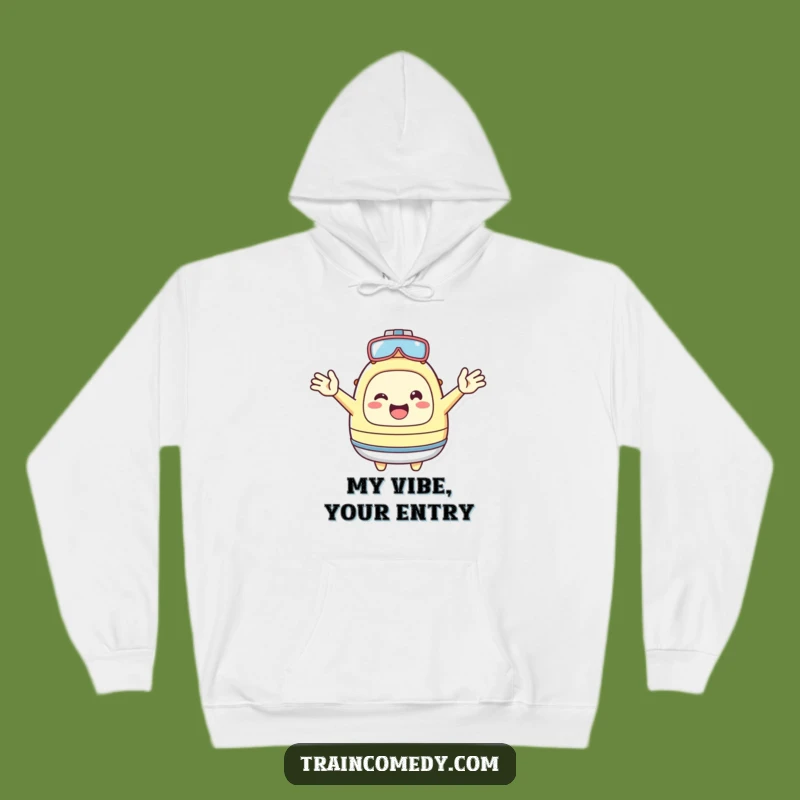 Funny Kawaii Welcome Hoodie: Cozy cheerful character sweatshirt, a perfect funny gift for comfort.