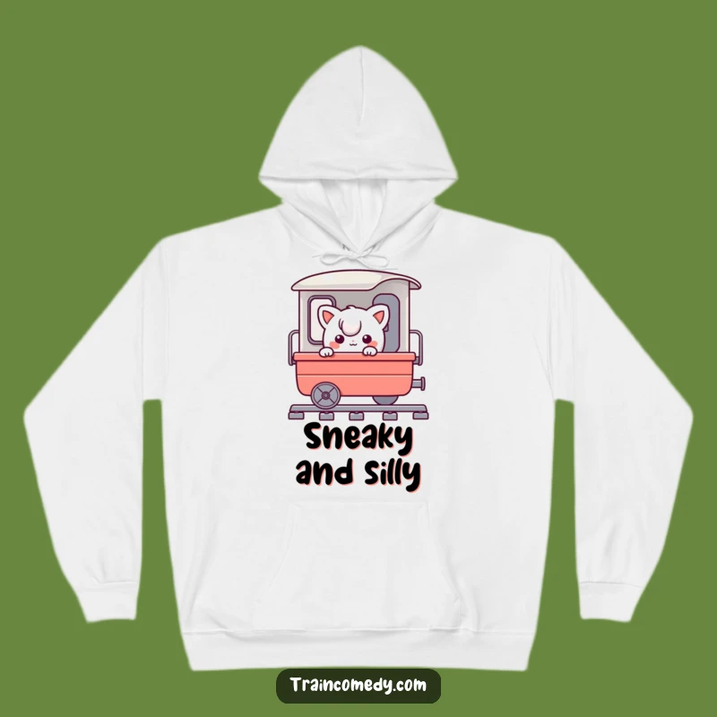 Cozy Funny Train Escape Hoodie: Stay warm on your journey, a perfect funny gift for comfort.