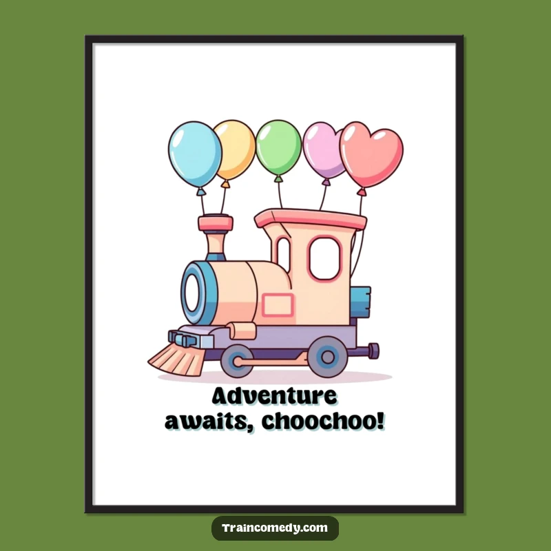 Funny Free Printable Wall Art: Whimsical Train Adventure - Joyful Downloadable Poster