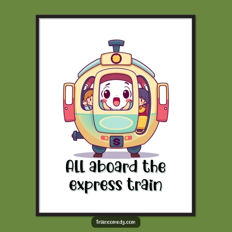 Free Printable Wall Art: Surprised Train Car Art, Hilarious Downloadable Decor for Kids Rooms