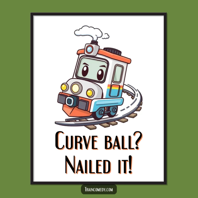 Funny Free Printable Wall Art: Determined Train Racer - Downloadable Decor!