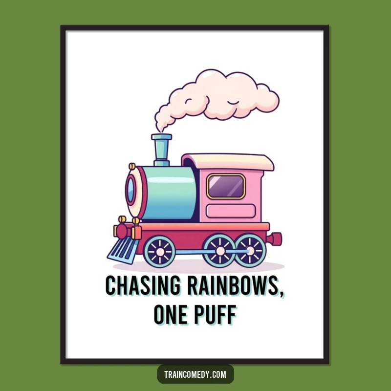 Free Printable Rainbow Train Wall Art - Funny Downloadable Decor for Kids